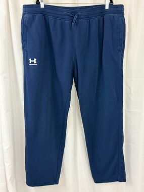 Under Armour Navy Blue Men's Loose Fit Elastic Waist Cotton Mix Joggers.  4XL